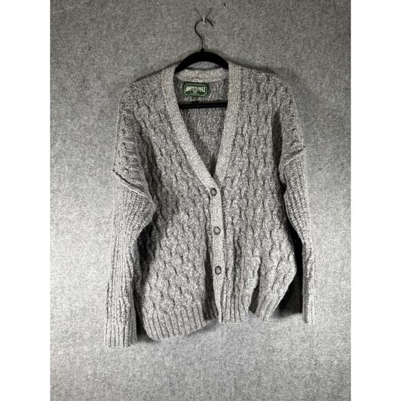 American Eagle Sweater Women L Gray Long‎ Sleeve Wool Blend Grandpacore Comfort - Picture 1 of 7